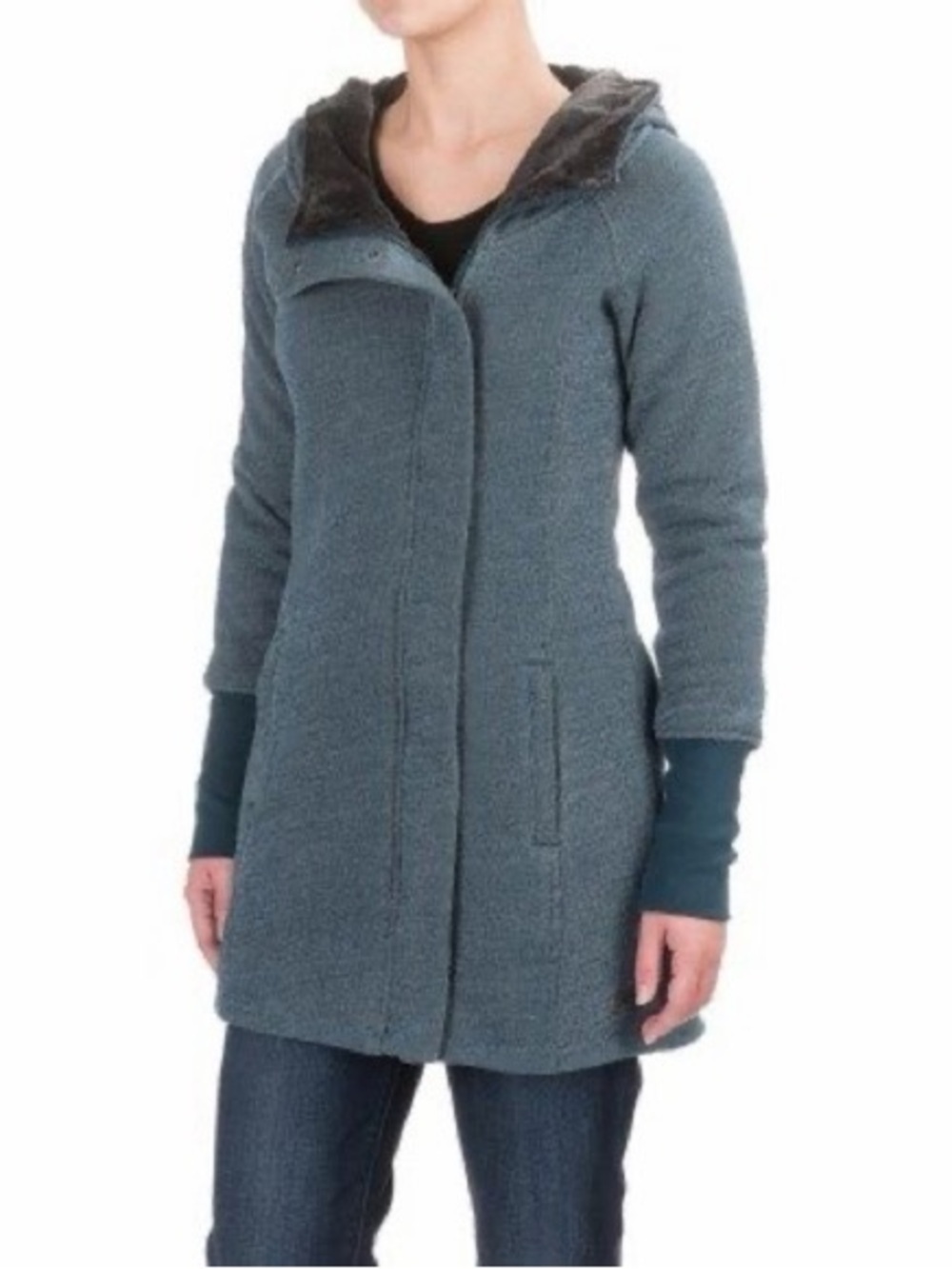 The North Face Dionne Plush Coat Sweater Jacket Blue Green Women Size M